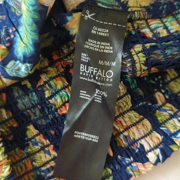 Buffalo David Bitton Lace Trim Raquel Botanical Blouse - Picture 10 of 10